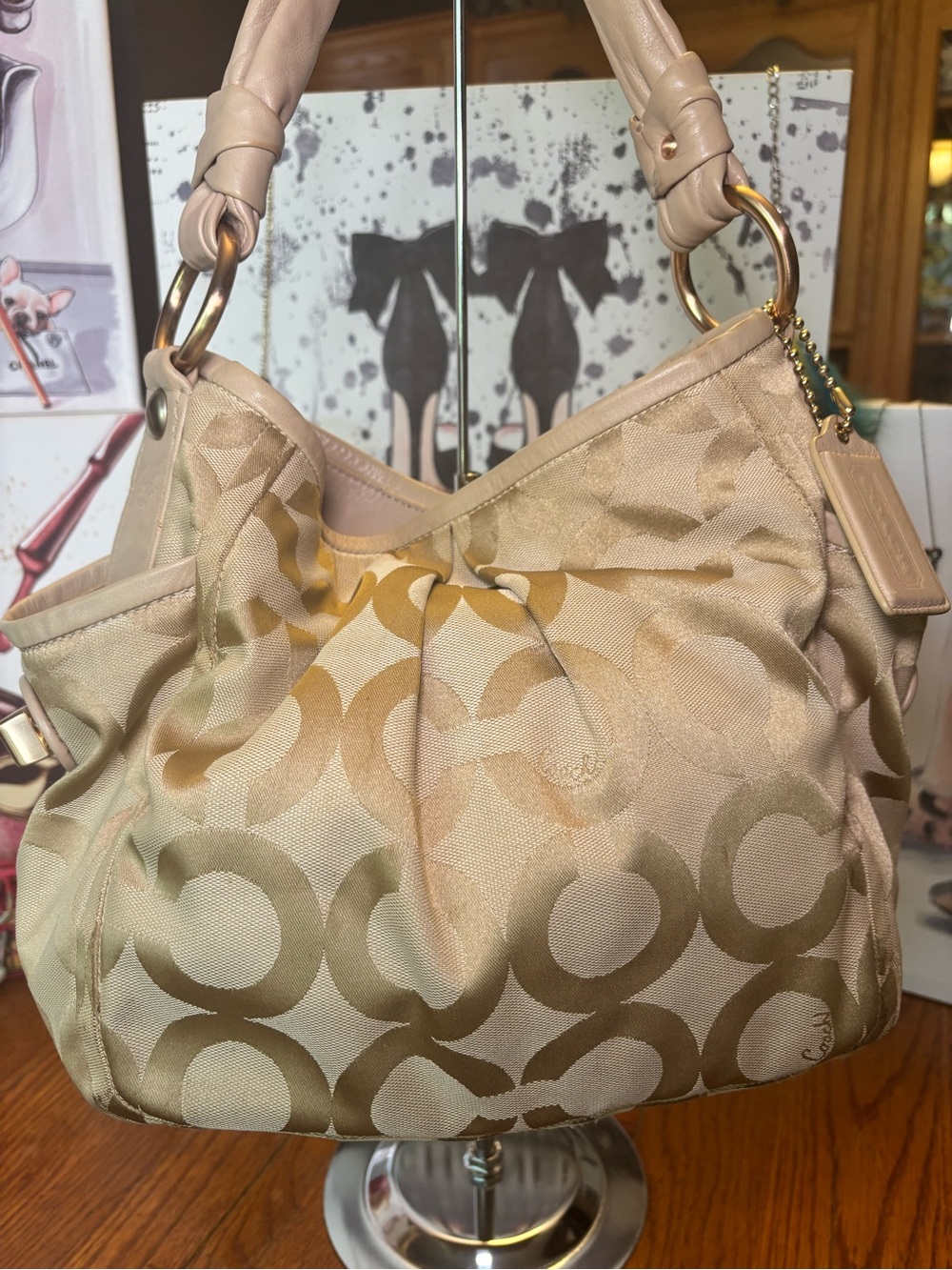 Coach Parker Op Art Signature Hobo 13427 – Champagne Gold